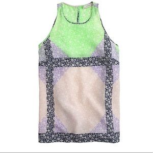 J. Crew Windowpane Silk Blouse